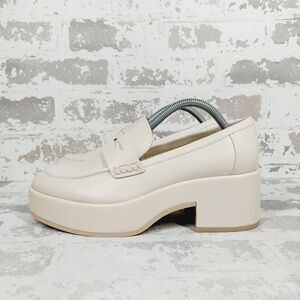 NEW Dolce Vita Yanni Platform Penny Ivory Leather Loafer W697